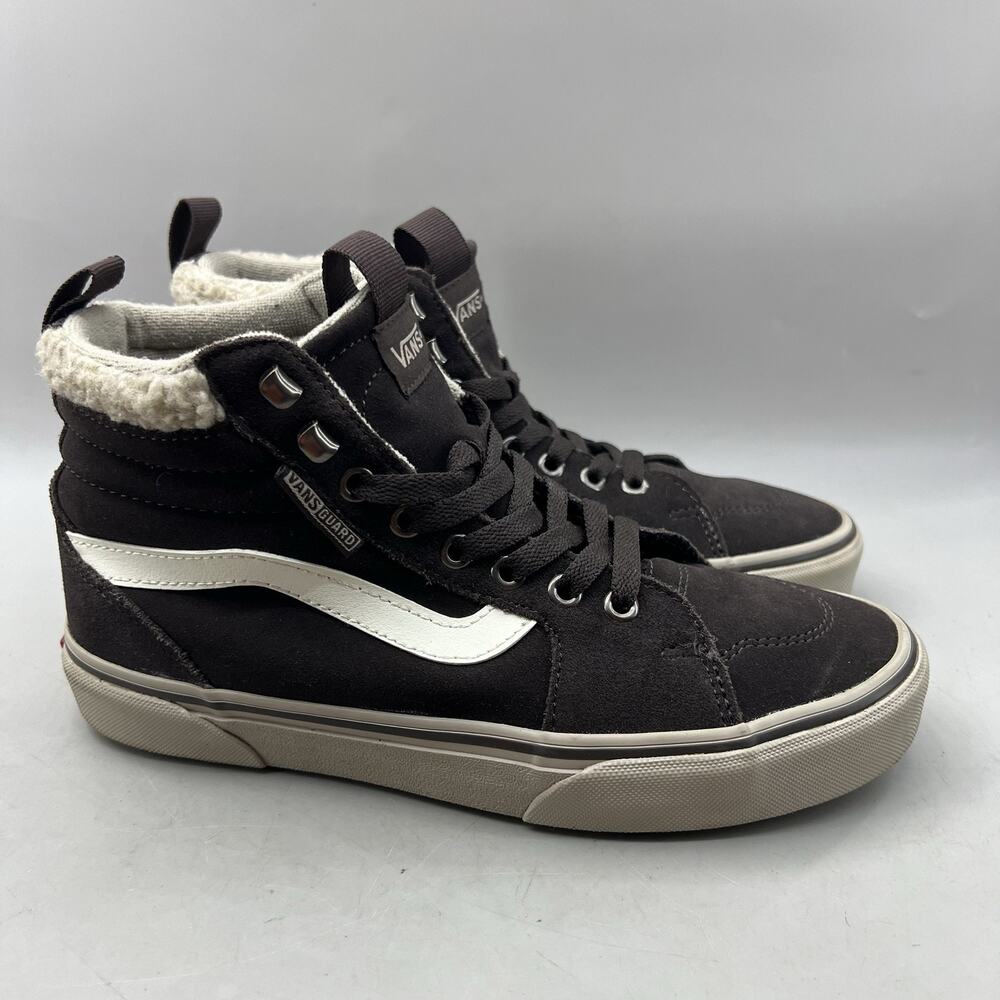 Vans Filmore Hi Suede Shoes Women Size 8 Brown Fleece Comfort Vansguard Sneakers